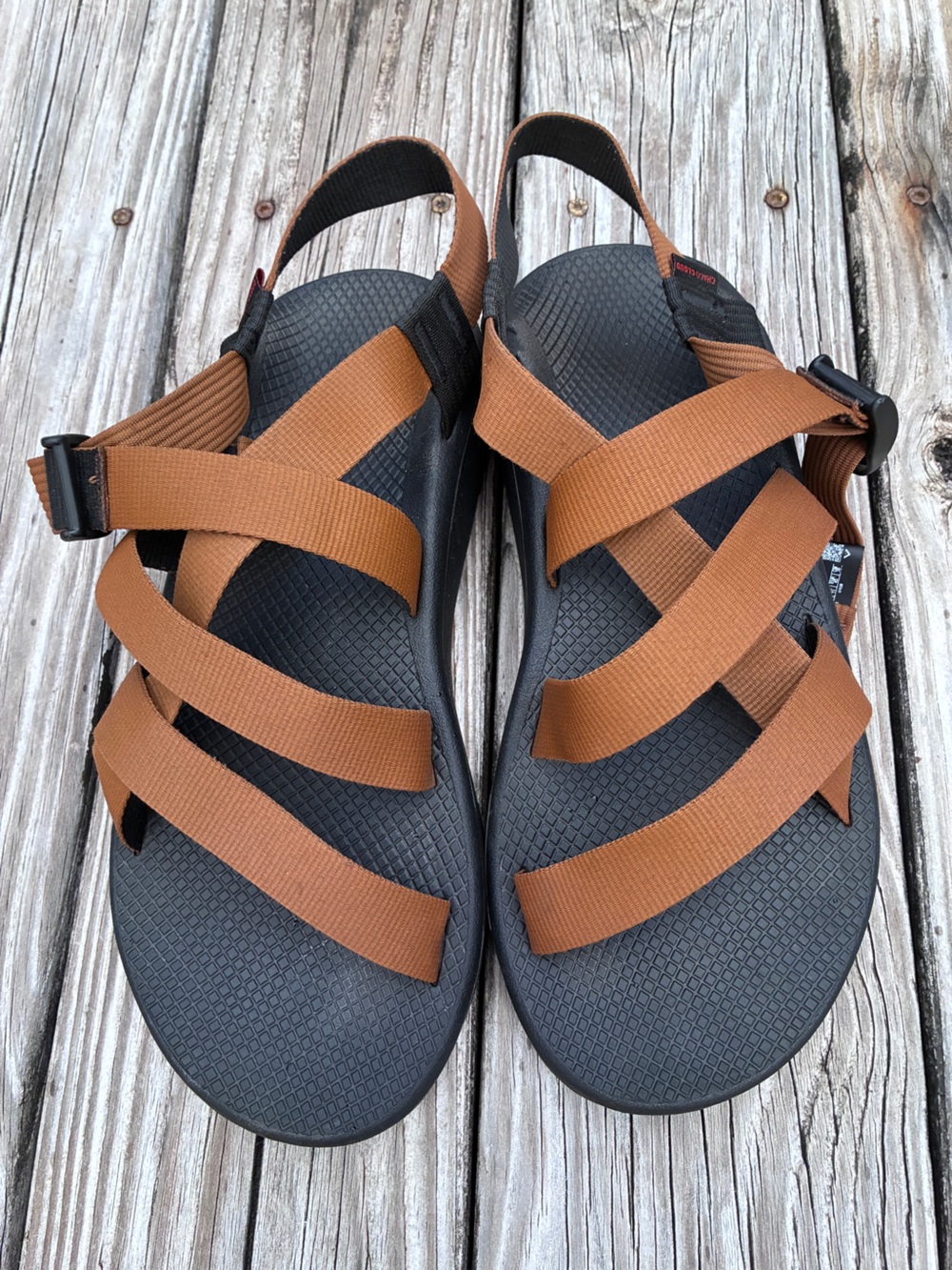 Chaco Men's Z Cloud Multi-Strap Sandals in Brown and Black